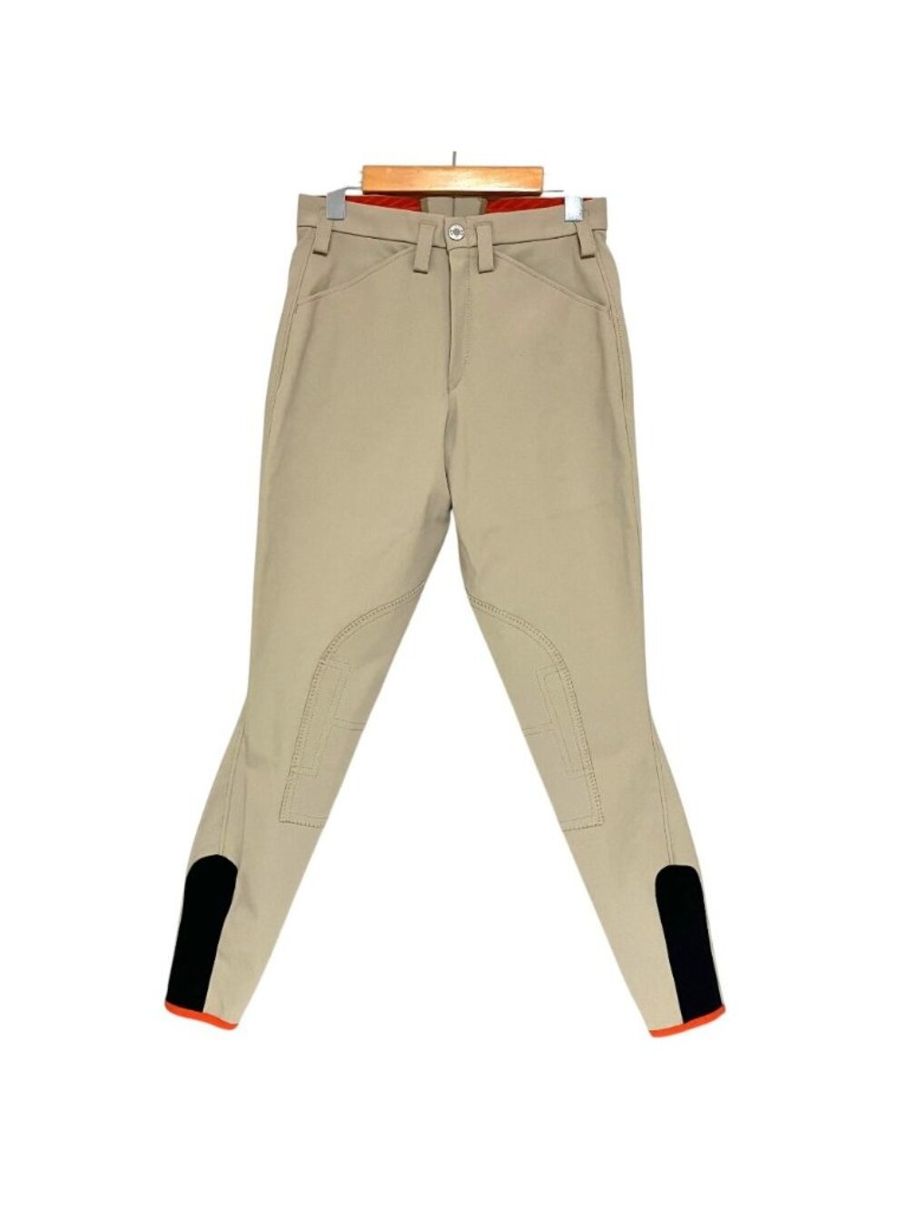 Hermes Sellier Buttons Stretch Ridingpants Jockey Pants Beige
